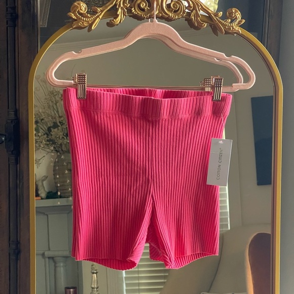 Cotton Citizen Pants - NWT Cotton Citizen Pink Ibiza Ribbed Biker Shorts